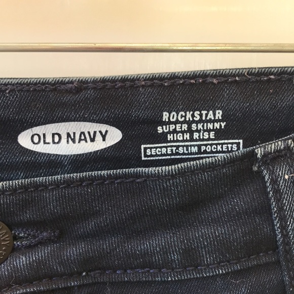 Old Navy Rockstar Supper Skinny High Rise Jeans - Dark Wash - Picture 6 of 10